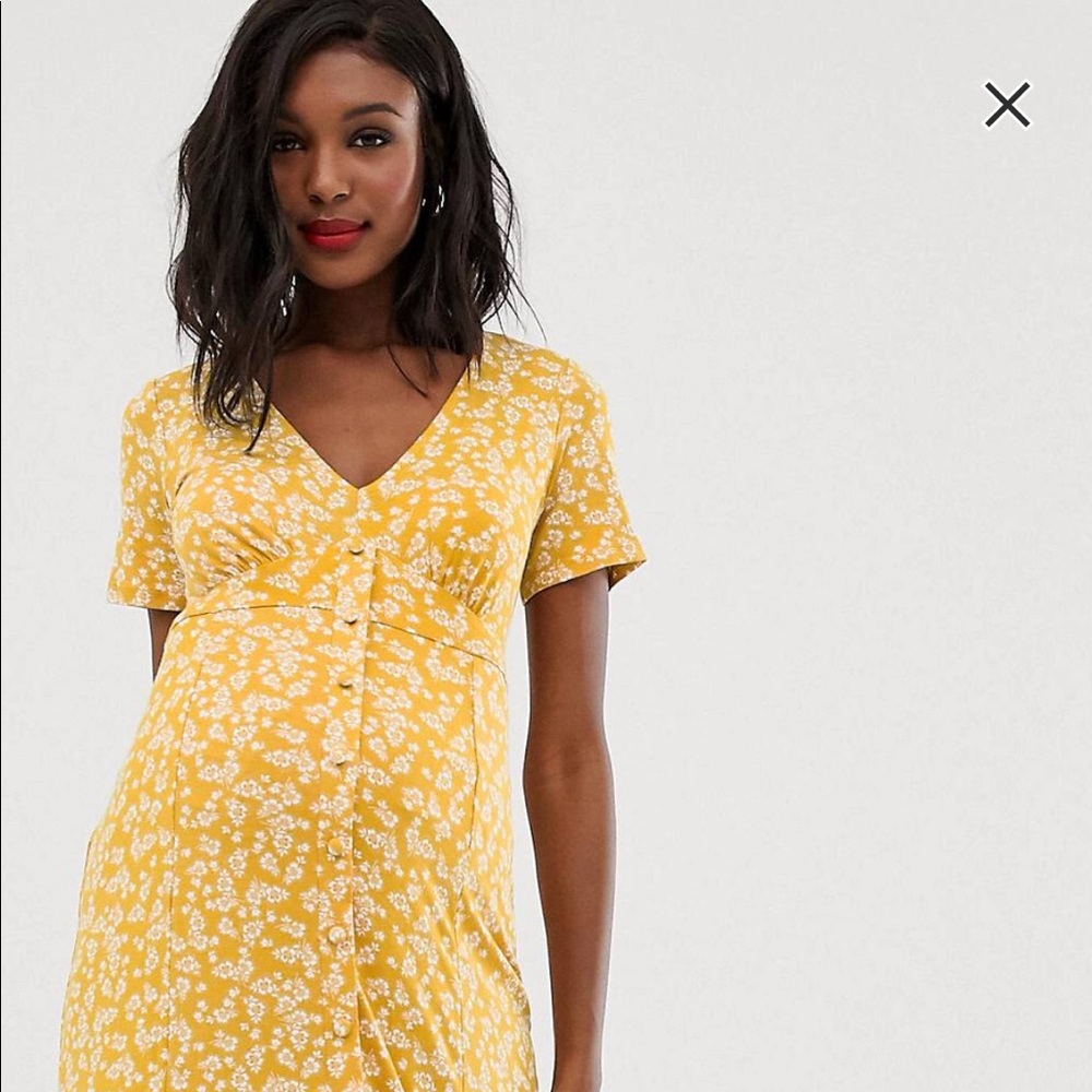 Yellow maternity dress